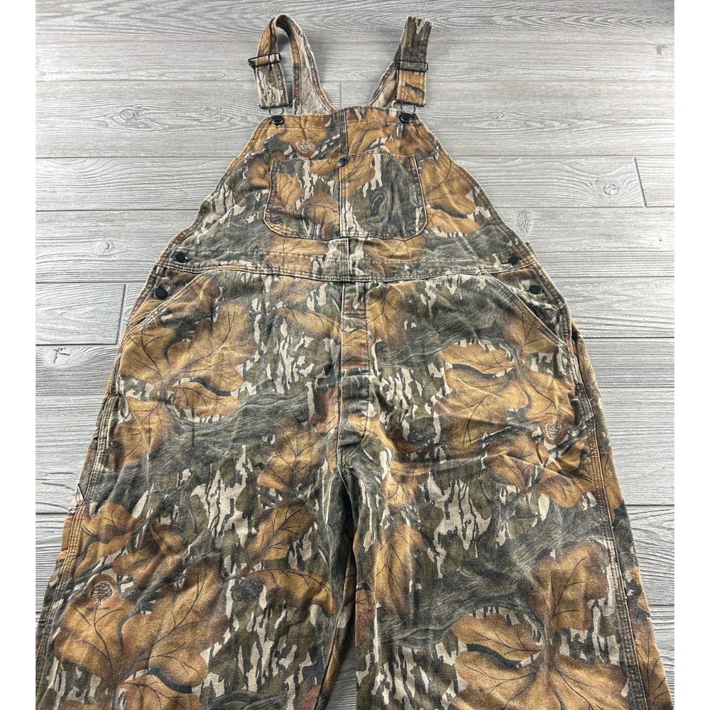 Mossy Oak Bib Overalls Hunting Outdoor Mens Long Camo Mossy Oak 80s